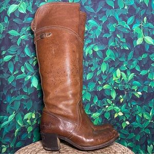 Vintage Frye Cognac Brown Leathe Boots